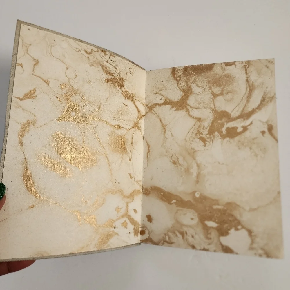 Anthropologie Unisex Leather Marble Grey & Gold Journal Sketch Book Wrap Closure
